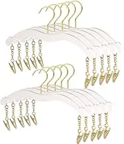 Besser 10 Pack Lingerie Hangers with Gold Metal Clips,Bikini Hangers,Plastic Material Hangers for Bras,Tank Tops,Cami,Belts and Ties