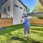 Lawn Leveling Rake 30*10'' Garden Rake for Lawn Heavy Duty with 70 Inches Handle