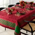 Williams Sonoma Pomegranate Jacquard Tablecloth NIP 74 X 112 Christmas colors