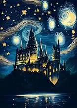 SENQAO Starry Night Castle Diamond Painting Kits for Adults - Full Drill Harry Boy Diamond Dots Paintings for Beginners, 12X16 Inch Abstract Sky Diamond Art Kits for Home Wall Decor