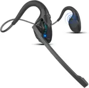 Bluetooth 5.3 Headset W/Microphone Boom for Computer Phones PC, Open Ear