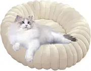 Donut Dog Bed, Soft Donut Dog Bed Plush Cat Bed, Round Cat Couch Washable Anti-Slip Pet Beds for Small Dogs & Small Cats