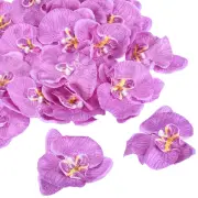 20Pcs 3.9" Artificial Silk Butterfly Orchid Flower Heads for DIY, Light Purple