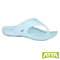 在飛比找momo購物網優惠-【ATTA】足弓均壓寬帶夾腳拖鞋(水藍)