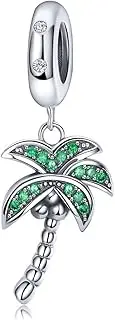 [Teleye] Bracelet Charm Bead Coconut Tree 925 Sterling Silver Charm Fits For Pandora Bracelet, European Charms Bracelet