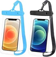 JchEnye 2 Waterproof Phone Pouches, Universal Underwater Phone Cases Compatible with iPhone 14 13 13 13 12 11 Pro, XR, X, SE as Well as Samsung Galaxy S22, S21 (Supports up to 7 inch Phones)