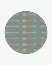 245' Round | Machine Washable Runner Rug | Kid & Pet Friendly | Indoor Rug | Jonathan Adler Droplet Blue Rug | Ruggable