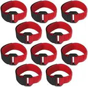 10PCS Anti Crow Collar for Roosters Cockerel No Crow Noise Neck Belt Nylon (Red)
