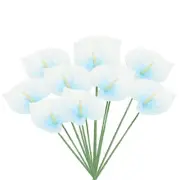 10Pcs 13" Artificial Anthurium Lily Flowers Floral Bouquet Decor, Blue White