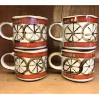 在飛比找蝦皮購物優惠-「壺氣滿堂」早期日本明和窯咖啡杯 手工製手工繪二手商品 四杯