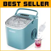 Compact 26lbs Portable Ice Maker: 9 Ice Cubes in 6 Mins, Auto-Cleaning Feature
