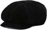 [MAFSMJP] Man Leather Duckbill Thin Berets Hats for Men/Women Leisure Black/Brown 54-61Cm Fitted Black L 59-60cm