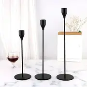 Fashion Christmas Candle Stand Table Decor Candle Holders Metal Home Candlestick Wedding Exquisite Luxury (Color : Black)