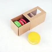 25 Sets of Kraft Brown Boxes for 3 Macarons ($1.30 Per Set of Macaron Box)