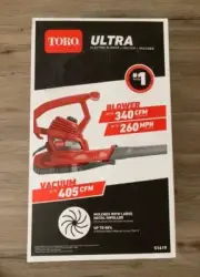Toro Ultra 260 MPH 340 CFM 12 Amp. Electric Blower/Mulcher/Vacuum New!