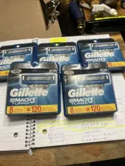 5 Packs Of 8 Ct Gillette Mach3 Turbo Cartridges