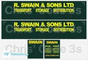 Code 3 Adhesive Vinyl Trailer Decal - R Swain 1/50 1/76 1/148 1/87 1/64