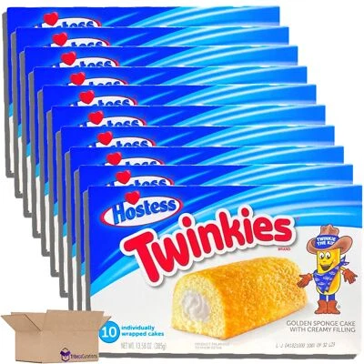 Hostess Original Twinkies Bulk Value Pack 10 Count Box | Pack of 10 (100 Total
