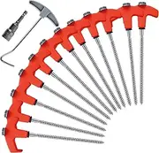 Stakes for Tent | Tent Nails | Hexagonal Stable Tarp Screw Thread Pegs Set for Garden Irrigation Beach Netting Canopy Plant Landscaping Lawn Artificial Turf