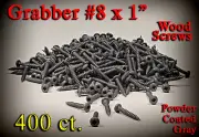 NEW 400 ct. Grabber #8x1" Wood Screws, Powder Coated Gray. Pan Head Square Bit