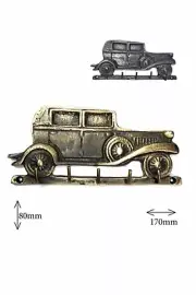Brass Hanger Antique Vintage Design with Four Wall Hooks Clothes Hat Bicycle