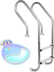 Swimming Pool Ladder,Stainless Steel in-Pool Stair,Preventing Slips Heavy Duty Steps,for Pools of Any Indoor and Outdoor,Bearing Weight 250kg(2 Steps)