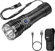 WUBEN T70 Rechargeable LED Torch, 4200 Lumens Super Bright Torch with Holster, USB-C Charging Torch with 6 Modes, IP68 Waterproof 5000mAh Flashlight for Camping, Searching, Hunting