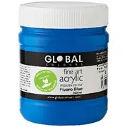 Global Colours Acrylic Paint Zero VOC 500mL Fluoro Blue