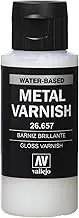 Acrylicos Vallejo Gloss Metal Varnish Paint, 60ml