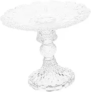 Angoily Footed Candy Plate Glass Fruit Tray for Snack Appetizer and Cake Stand Sturdy Material