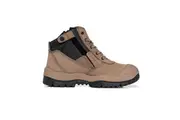 Mongrel 461060 Zipsider Scuff Cap Safety Steel Toe Work Boots - Stone