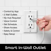 Geeni Smart Wi-Fi Duplex Outlet, works with Alexa and Google Assistant, 2-pack