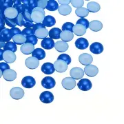 300pcs Flatback Pearls 10mm ABS Plastic Half Round Dome Pearls, Dark Blue