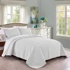 Quilt Set King/California King Size White - Oversized Bedspread - Soft Microf...