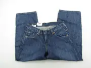 Levis Jeans Boys 8 Husky 28x23 550 Relaxed Fit Straight Leg Zipper Blue NWT