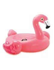 [Intex] 142cm Pink Flamingo Inflatable Ride-On Toy