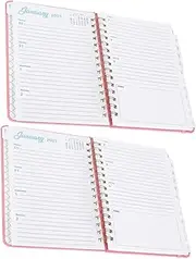 SECFOU 2pcs Planner Notebook with Strap Monthly Weekly Schedule for Office Academic and Travel Use Stylish and Functional Diary for Organization and Productivity