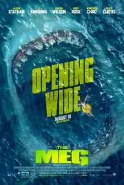 The Meg (2018) Jason Statham, Rainn Wilson Monster Megalodon Shark Movie Poster