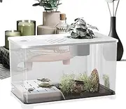 Fish Tank - Aquarium Fish Tanks, Desktop Fish Tank | Large Aquarium Gold Starter Kit, Modern Panoramic HD Container, Desk Decor for Betta Guppy Shrimp Turtle Plants Tabletop Display