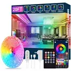 Led Strip Lights,20ft Led Light Strips Music Sync Color Changing RGB Led Stri...