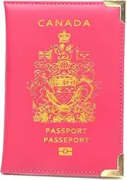 [CHUAN boutique] Canadian Passport Holder Copper Foot Metal Corner Passport Book Thin Travel Passport Cover Leather Ticket Holder Bag