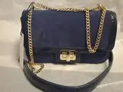 Brahmin Angora Collection Navy Hallie Crossbody Bag New