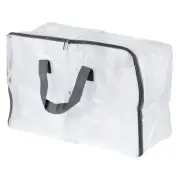 Closet Storage Bags, Medium Foldable Clothes Organizer Tote Bag, Gray