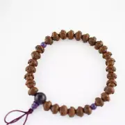 Lotus Bodhi Tree Wood Amethyst Bracelet Japanese Juzu Rosary Prayer Mala beads