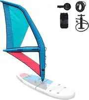 Professional Inflatable Paddle Board Sail, Inflatable Stand Up Paddleboard Sail with 360° Rotatable Base and Visualization Window, Portable Water Inflatable Sail for Windsurfing