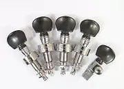 5 string banjo tuning pegs, Chrome plated, Black plastic button, 328CX-BX