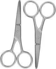 WOFASHPURET 2pcs Stainless Steel Eyebrow Trimming Scissors Multi Functional Grooming Tool for Eyebrows Nose Hair and Beard Compact Safe Design for Easy Use