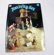 Whitman Nativity Manger Set Scene Holiday Decor Punch Out Book unused NOS 1973