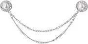 [Kilener] Pearl Brooch Pins Hanging Chain Lapel Pin for Men Suits Rhinestone Brooch Pin Tassel Chain Brooches Collar Pins Pearl Accessories for Men Suit Shirt Collar Chains