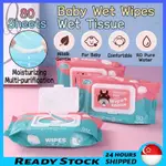 BABY WET WIPES 80PCS WET TISSUE NON-ALCOHOL PARABENS FREE FR